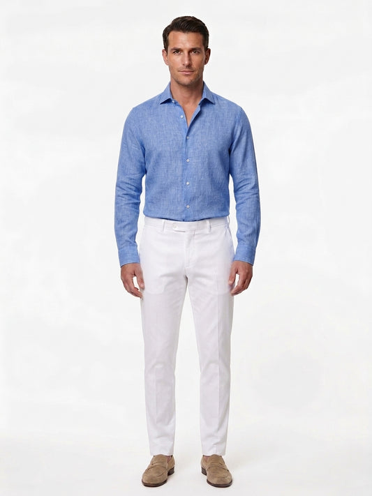 CAMICIA DI LINO AZZURRA