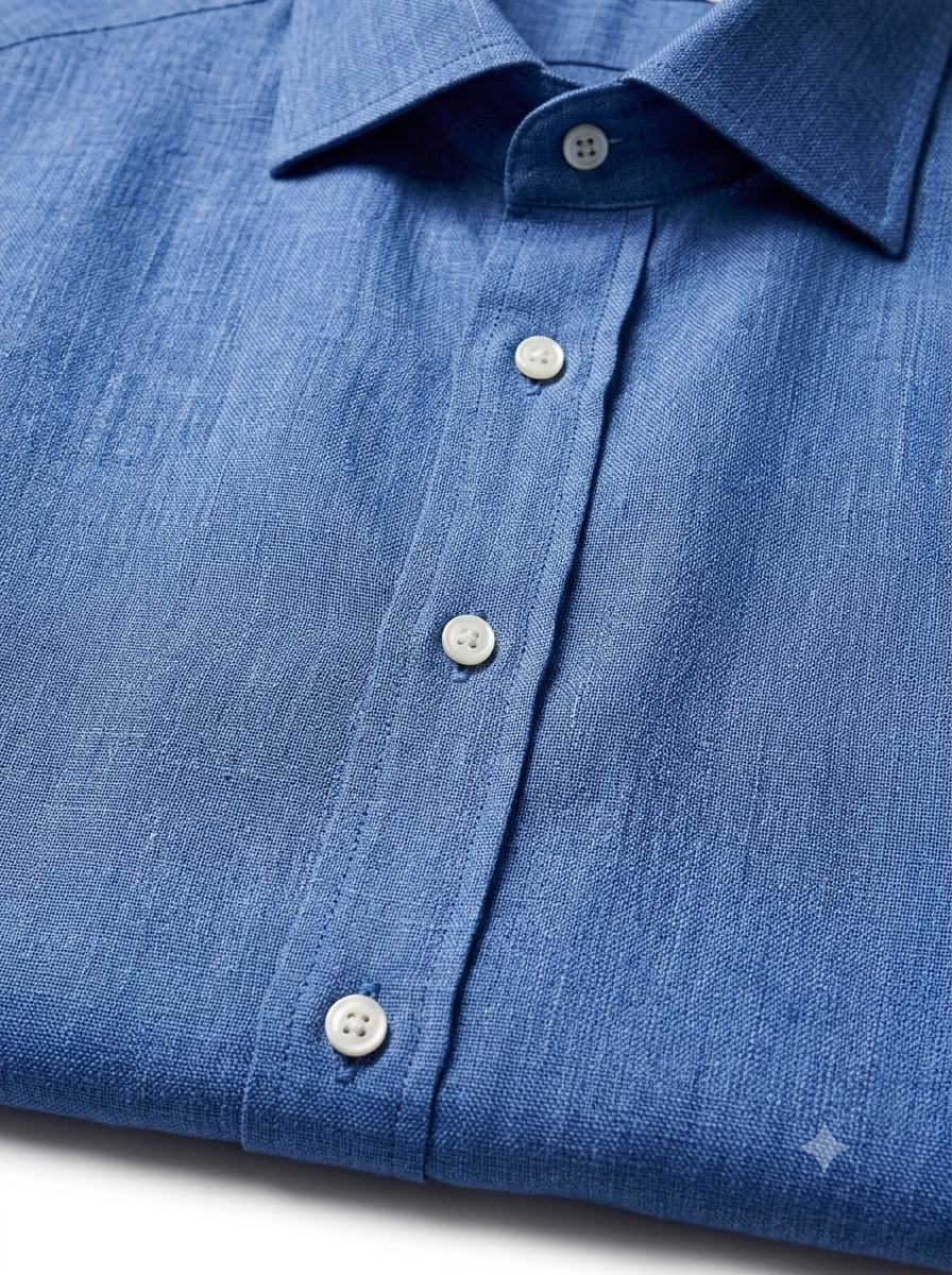 CAMICIA DI LINO AZZURRA