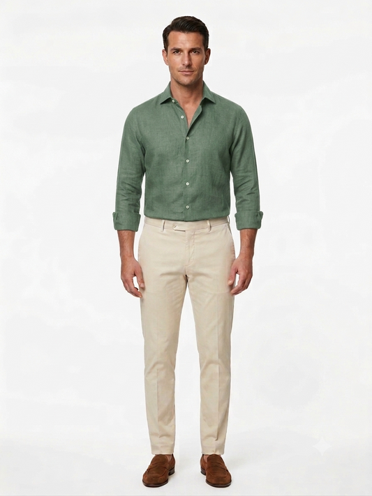 CAMICIA DI LINO VERDE